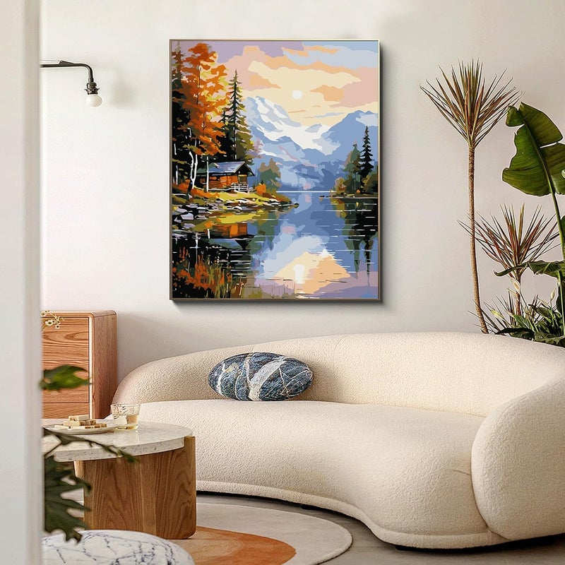 PRASIO Paint by Numbers Kit for Adults Beginner, Landscape Adult Paint by Number Kits on Canvas, DIY Acrylic Watercolor Oil Paint by Number for Adults for Home Decor Gift 16x20 Inch - Image 2